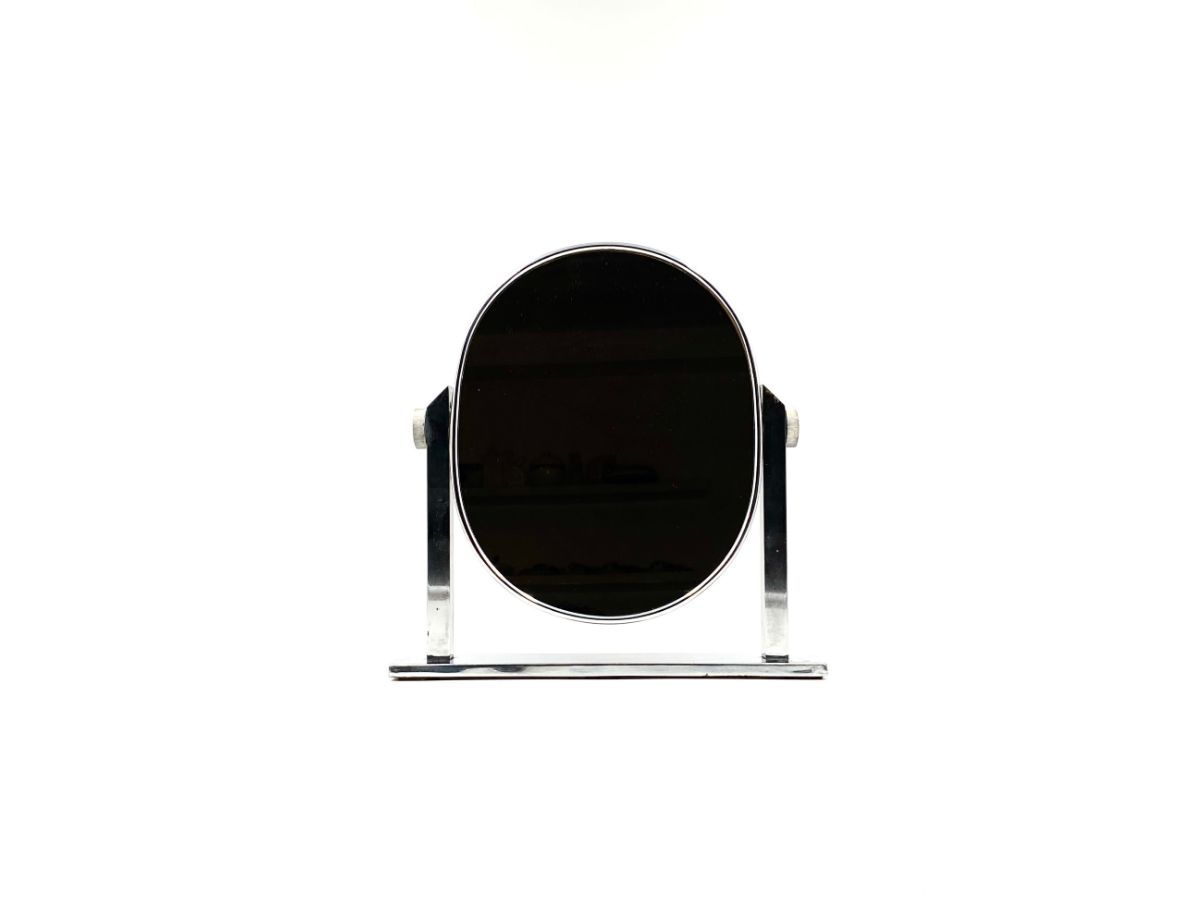 Specchio da tavolo Vanity vintage in ottone nichelato (anni '60),  Side