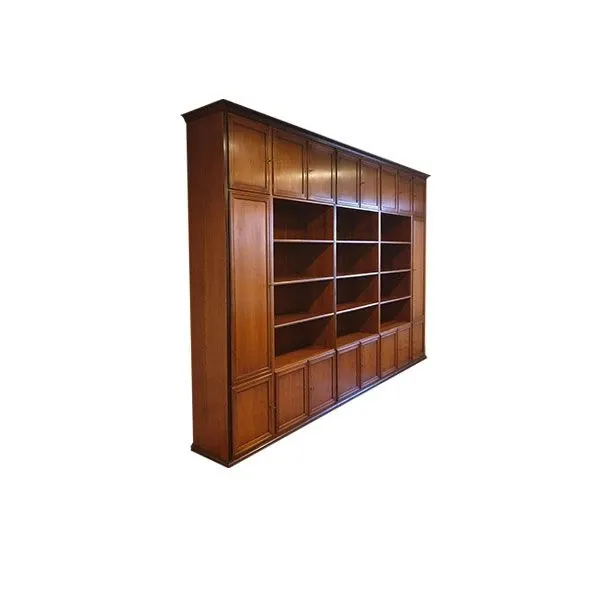 Sistema 300 bookcase in walnut wood with doors, Roncoroni image