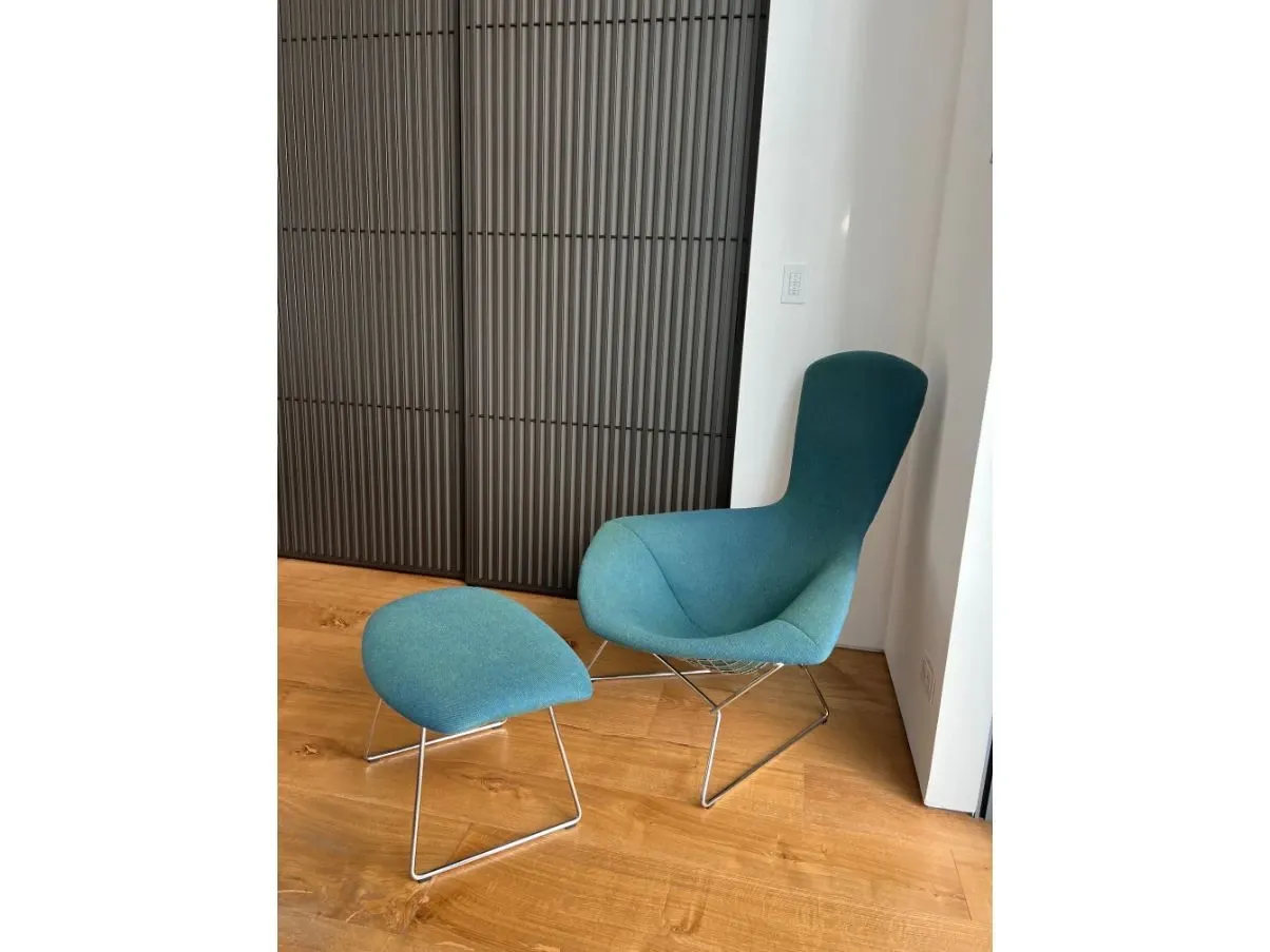 Bird armchair by Harry Bertoia turquoise, Knoll image