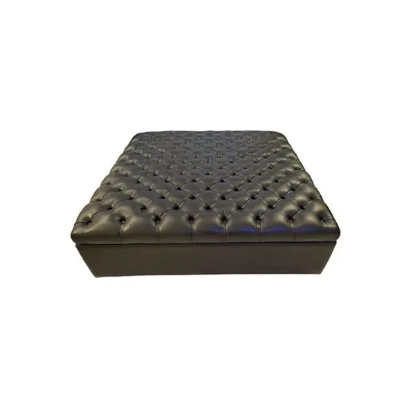 Square pouf in black leather, Cimini&Compagnucci image