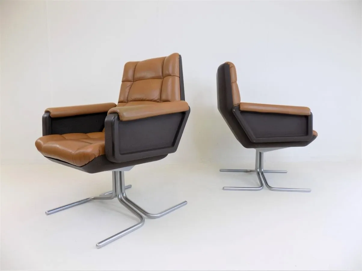 Set of 2 Seat 150 armchairs by Herbert Hirche 1