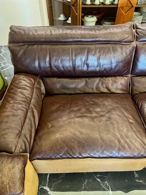 Set di 4 divani 4 posti vintage Linea Safari 2 Redwall di Carlo Bartoli 10