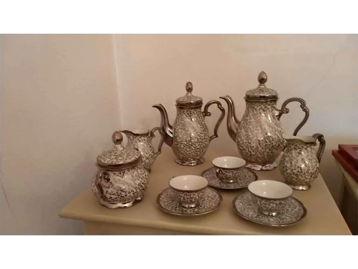 Vintage porcelain and silver tea set (1960s) 4