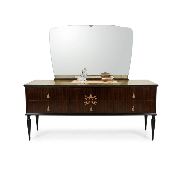 Commode avec miroir en bois,