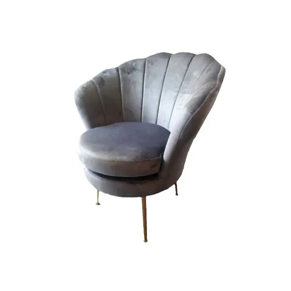 Cochille armchair in gray velvet, Tomasucci image