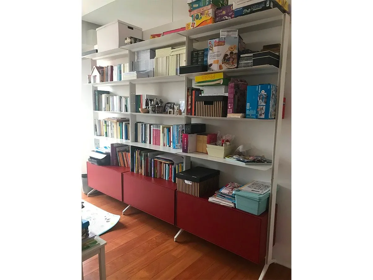 Aline bookcase with 3 modules in metal (white) 4