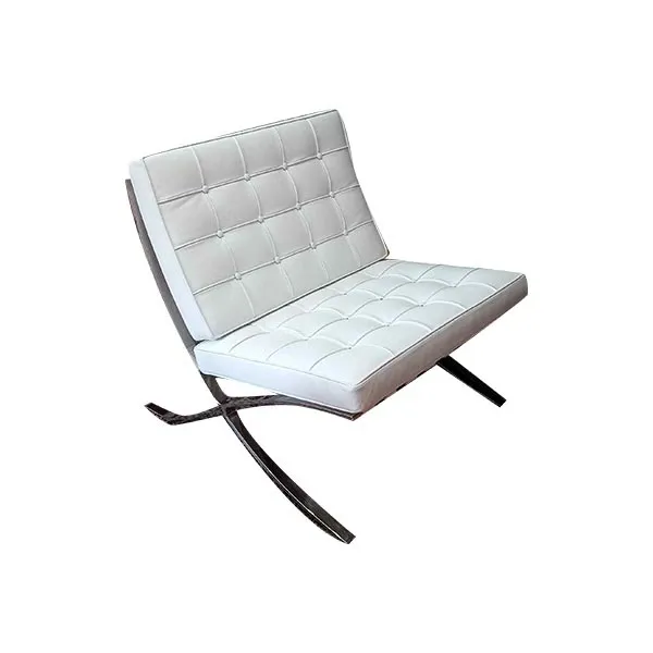 334 Barcellona armchair in white leather, Alivar image