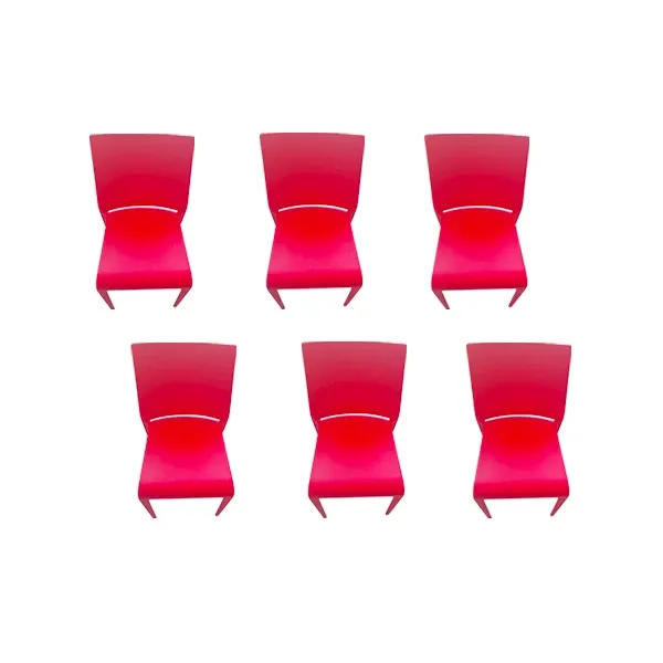 Set of 6 Riga chairs in plastic (red), Desalto image