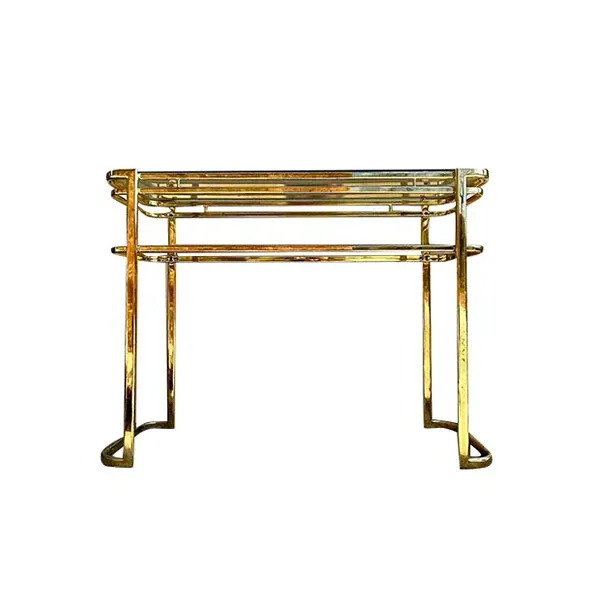 Console table in brass and glass (1970s), Morex Italia image