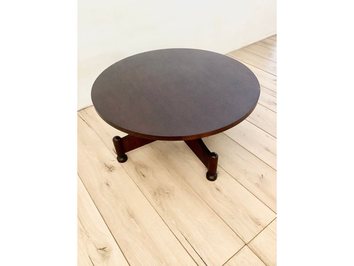 70er Rosenholz runder Couchtisch Side