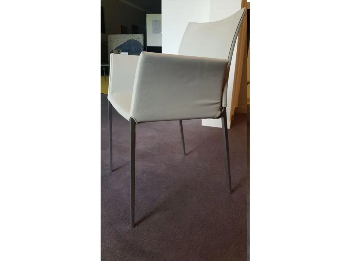 Lia armchair with armrests in fabric (grey), Zanotta 1