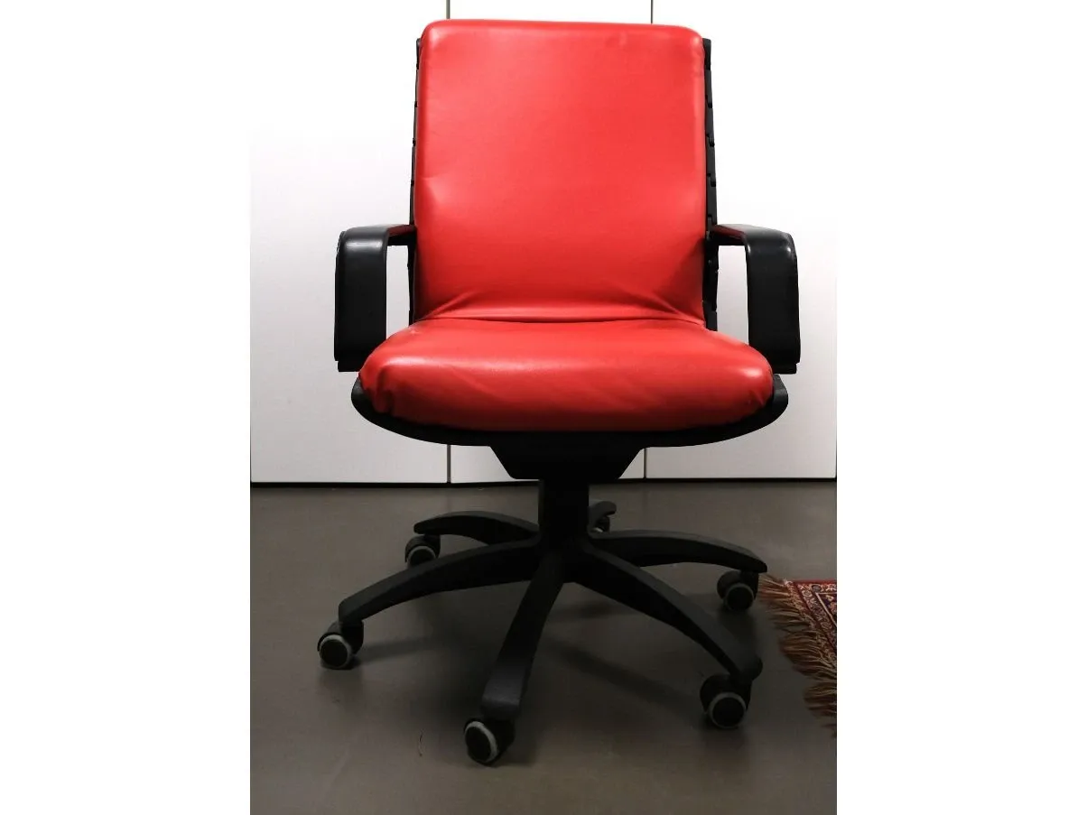 Antropovarius armchair in red leather, Poltrona Frau 3