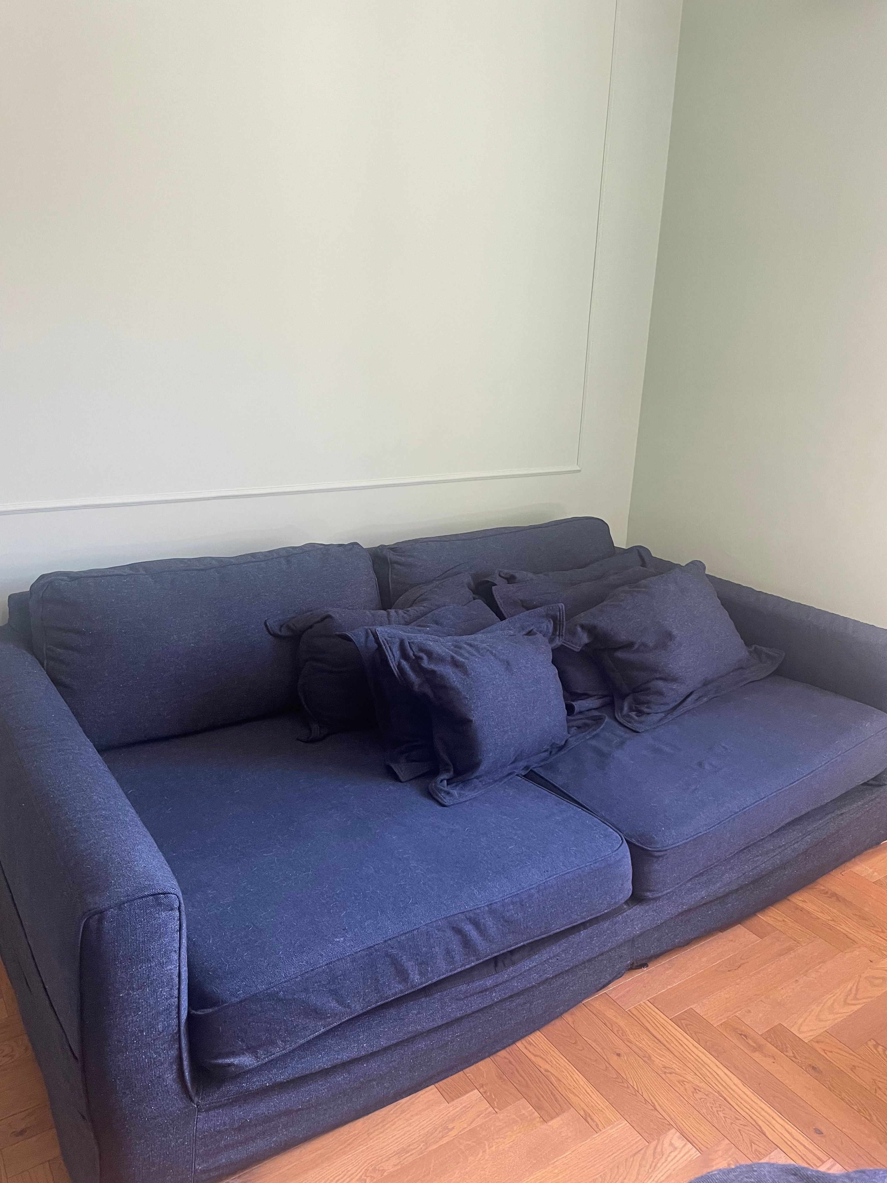 Divano letto rivestito in tessuto (blu), Dôme Deco Front