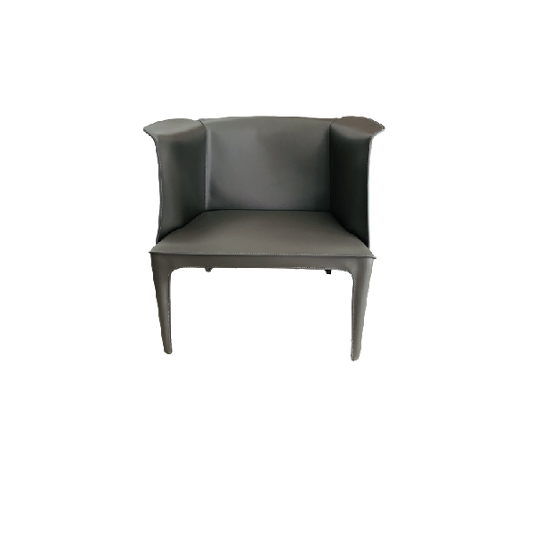 Isabel armchair in gray leather, Flexform image