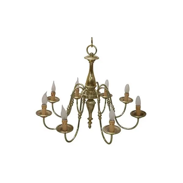 Vintage golden brass chandelier (1950s), image