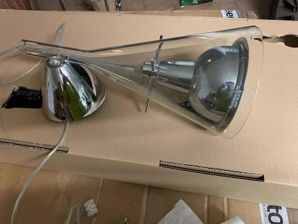 Set of 2 suspension lamps Flûte XXL (silver), FontanaArte 2