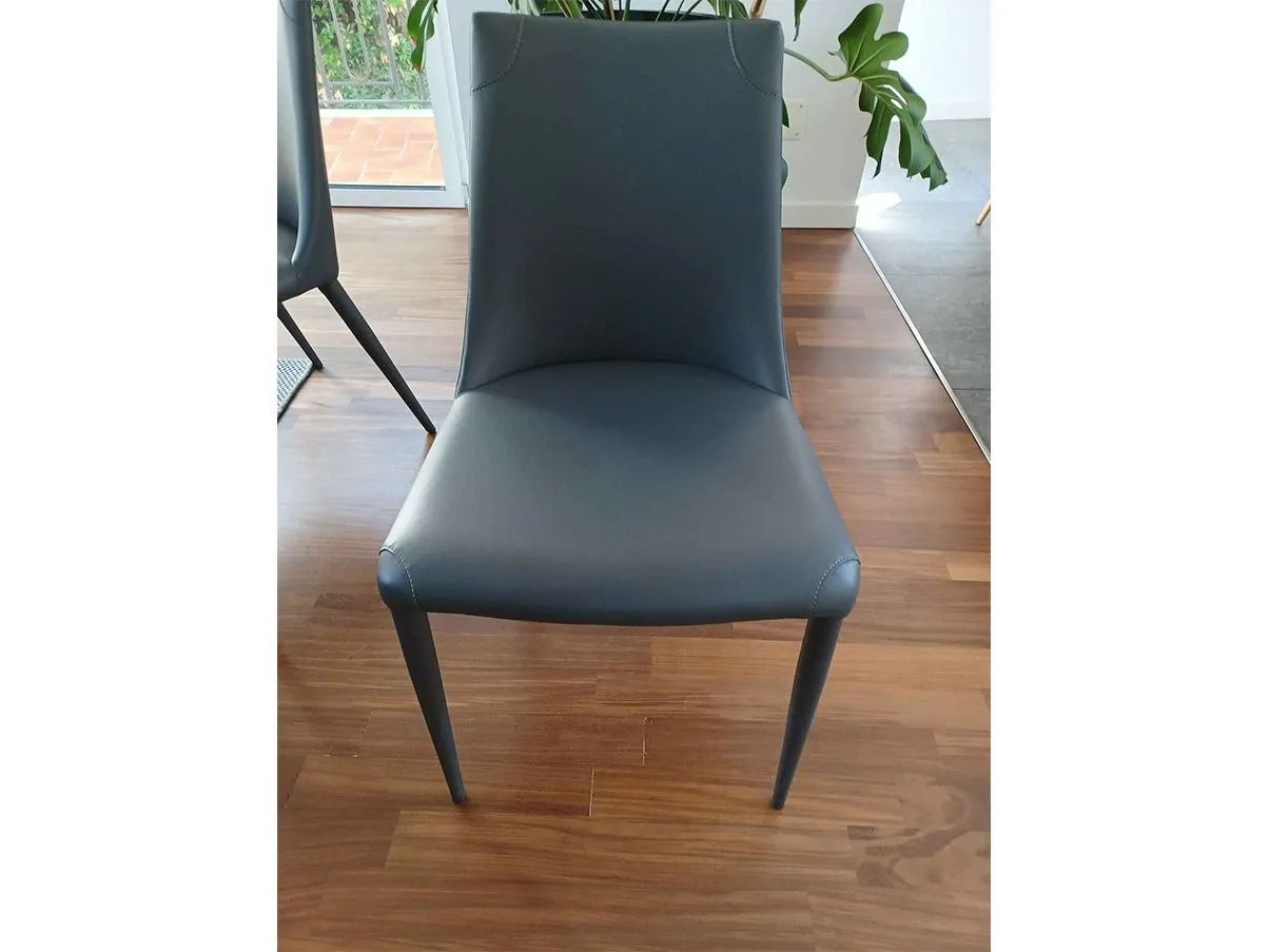 Set of 4 Aperol chairs in eco-leather (gray) 2