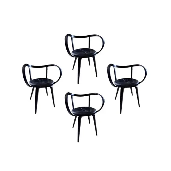 Set of 4 Pretzel chairs by G.Nelson in wood (black) 6