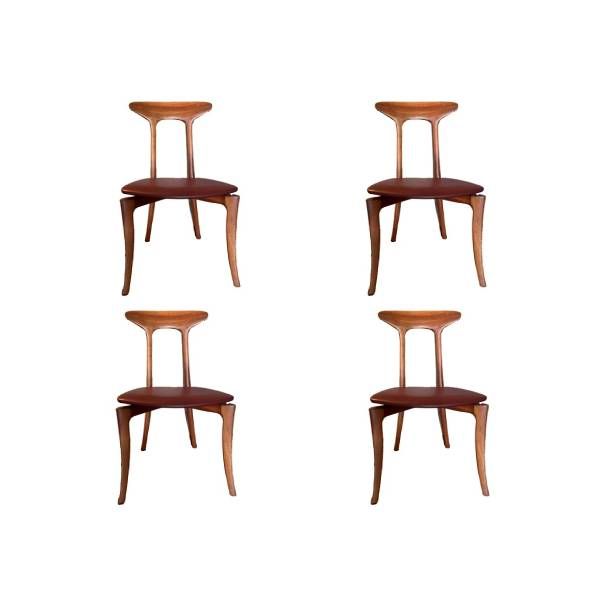 Set of 4 wooden chairs by Roberto Lazzeroni, Ceccotti image