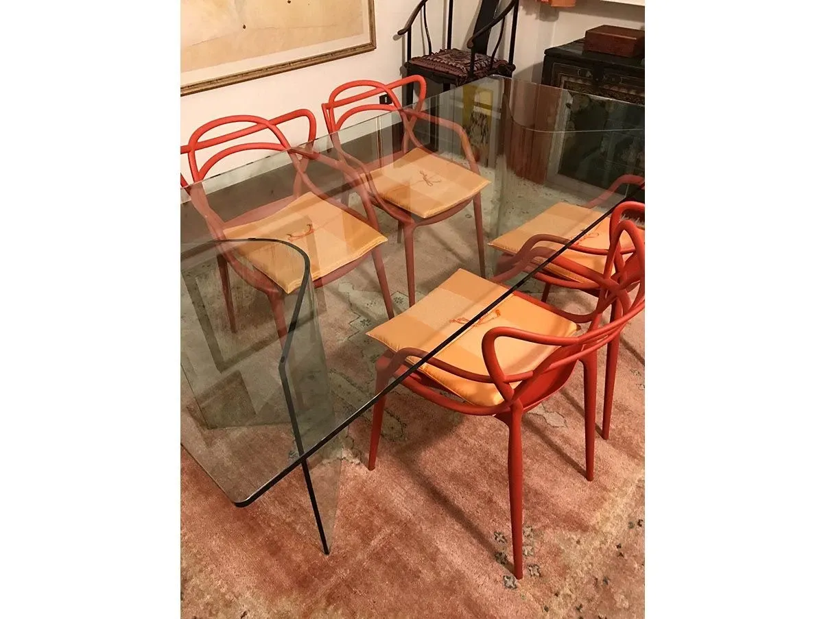 Angoli rectangular table in glass (transparent), Fiam 2