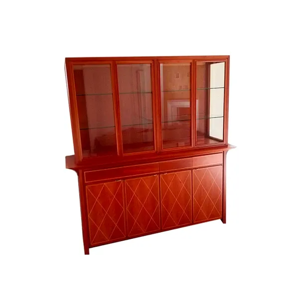 Drawer 4 doors in glass and cherry wood, Ceccotti Collezioni image