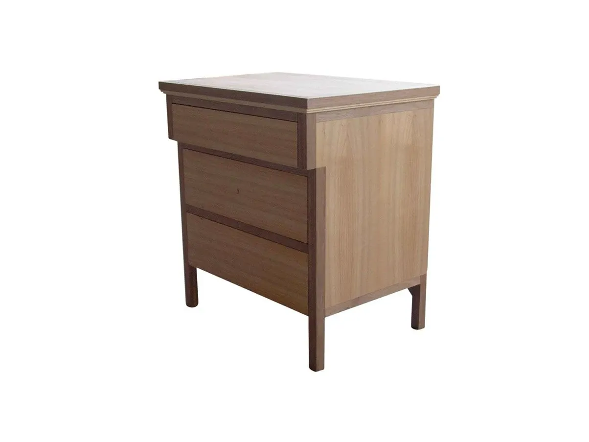 Set 2 comodini FS004 3 cassetti legno noce, Carpanese Home 