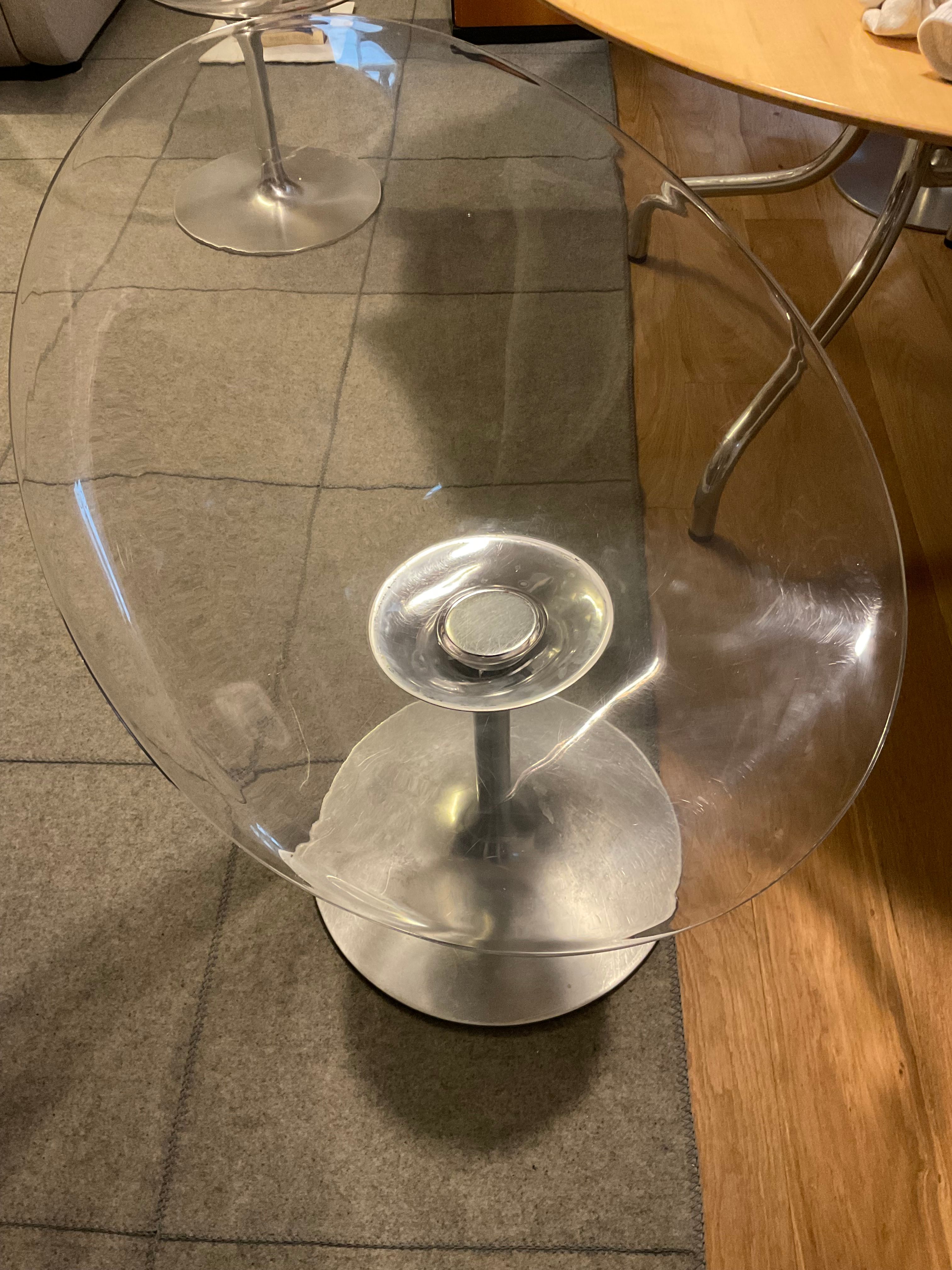 Set di 4 sedie vintage Eros trasparenti di Philippe Starck, Kartell Front