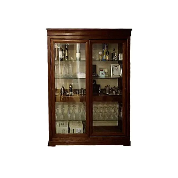 Vitrinenschrank mit Schiebetüren aus Holz 1