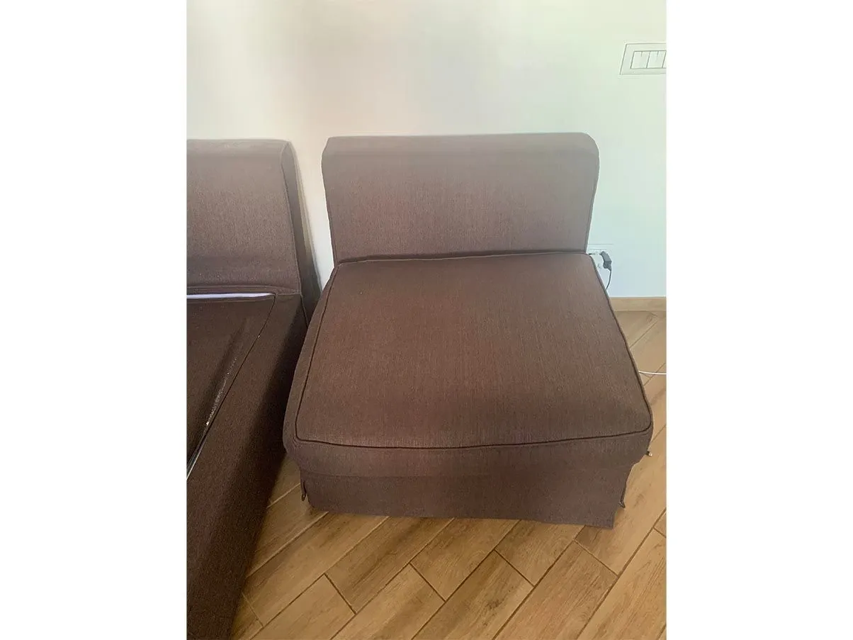 Schlafsofa Set mit Hocker und Sessel aus Stoff 3