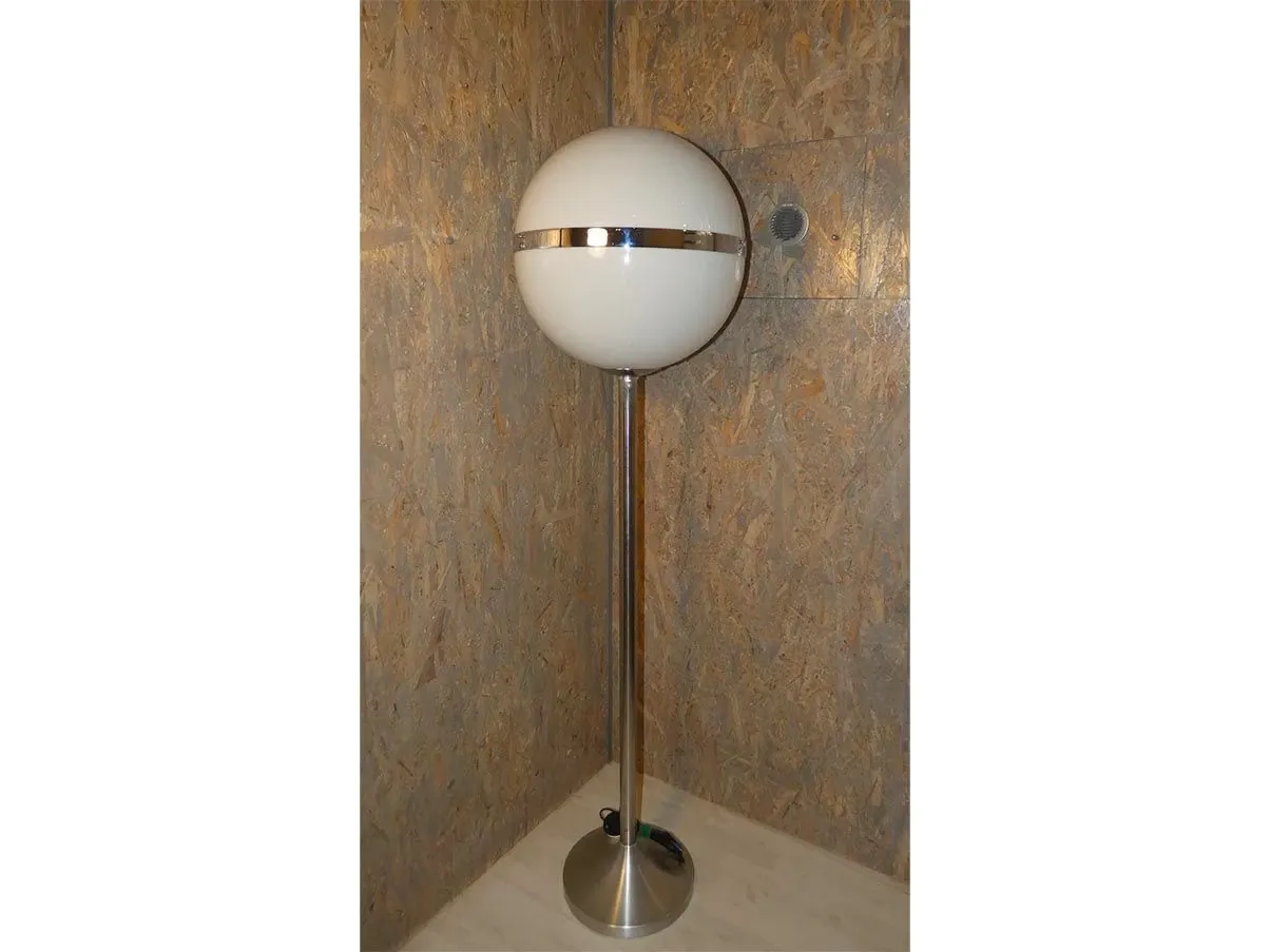 Lampada da terra vintage in perspex e acciaio (anni’70) 2