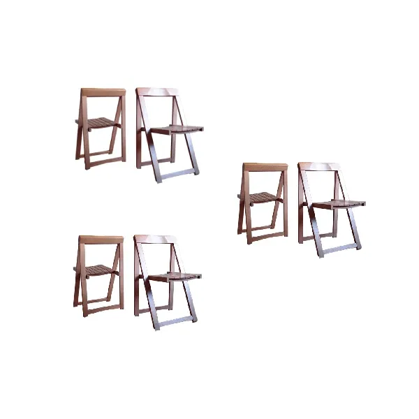 Set of 6 vintage beech wood chairs, image