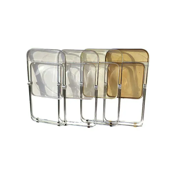 Set of 4 vintage Plia chairs by Giancarlo Piretti 4