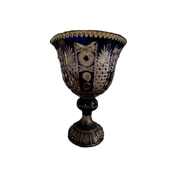 Vintage blue glass vase, image