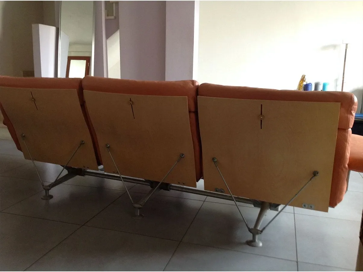 Happy Hour 3-seater sofa in leather (orange) 4