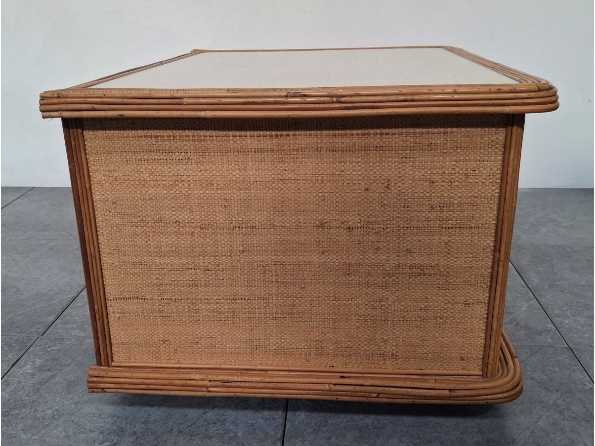 Vintage Rattan and Wicker Nightstand (70s), Vivai del Sud Optional8