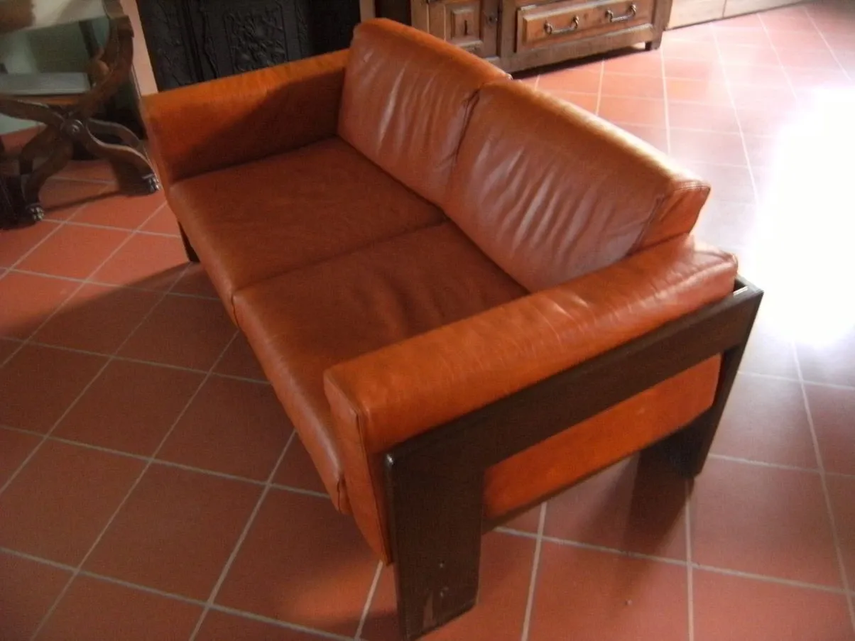 Divano a 2 posti vintage in pelle (anni'70), 1