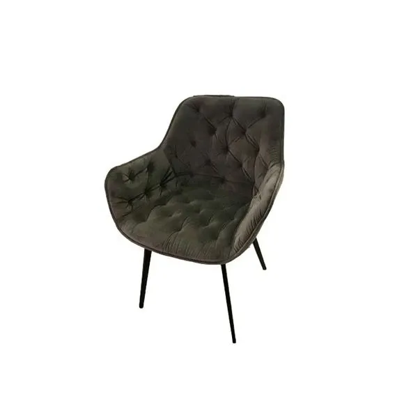 Fiaba armchair in quilted velvet (gray), La Forma image