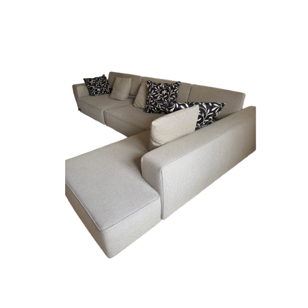 Divano angolare Andy rivestito in tessuto beige di Paolo Piva, B&B Italia image