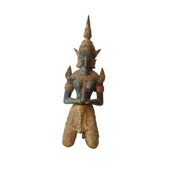 Vintage Bronze Temple Guardians Statue (1980s) image