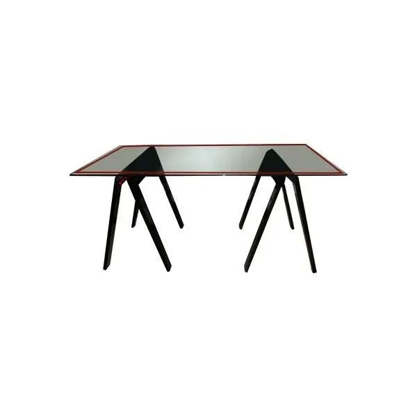 Gaetano table by Gae Aulenti in aluminum and crystal, Zanotta image