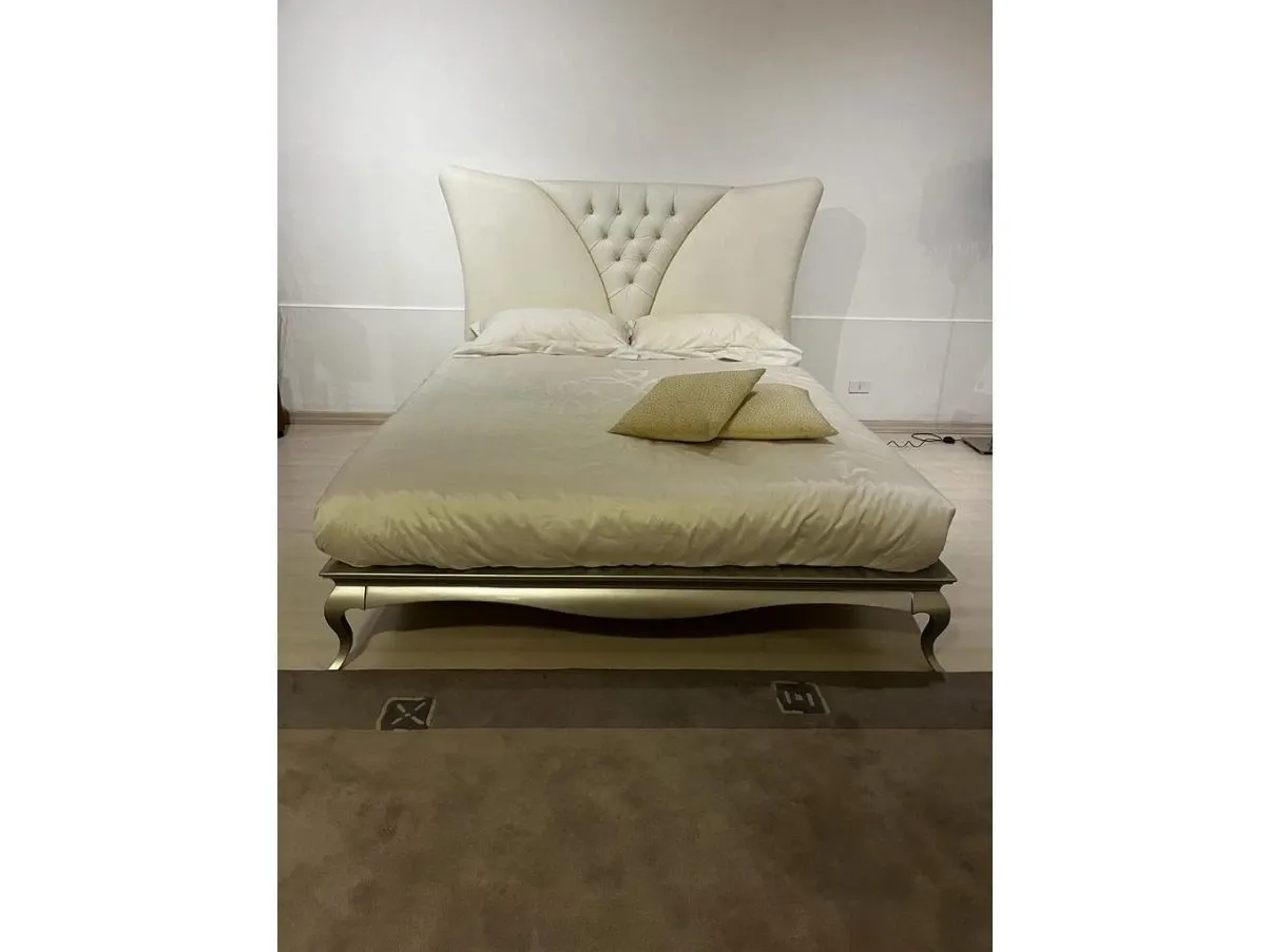 Double bed in leather and Swarovski, Antica Ebanisteria 2