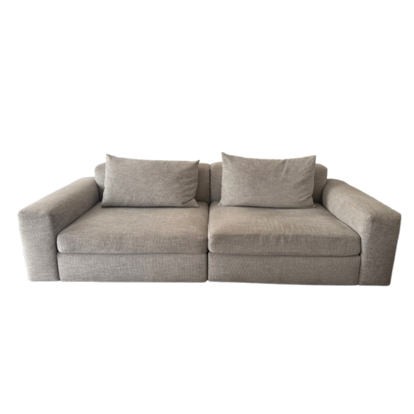 Divano 2 posti Dune in tessuto grigio di Carlo Colombo image