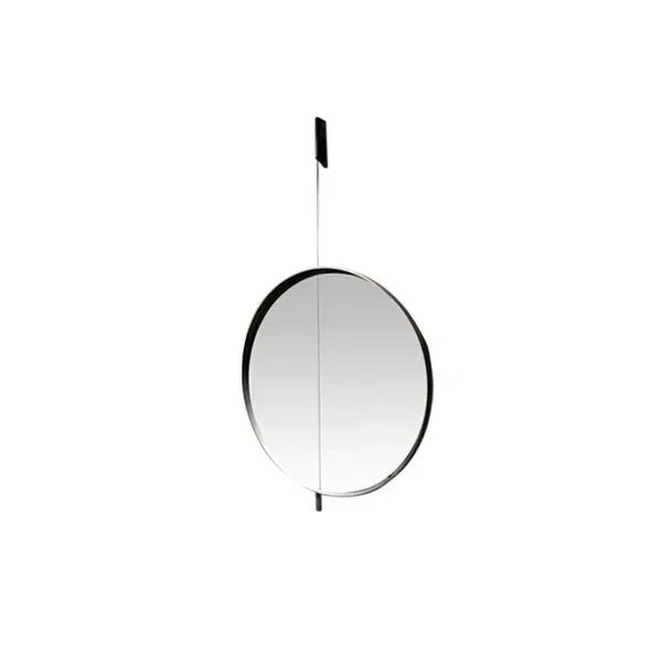 Galileo round mirror in steel (black), Living Divani image