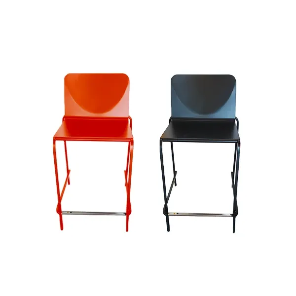 Set of 2 Alice Stool lacquered metal (red-black), YDF image
