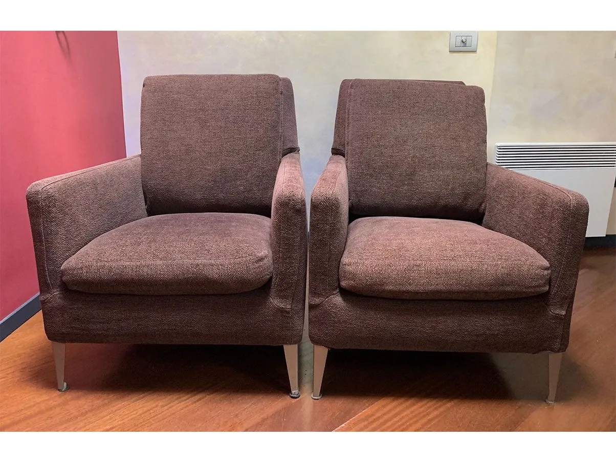 Set 2 poltrone Dandy in tessuto (marrone), B&B Italia 5