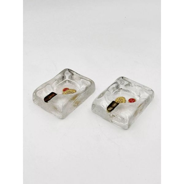 Pair of ashtrays in Murano glass and silver (70s), image