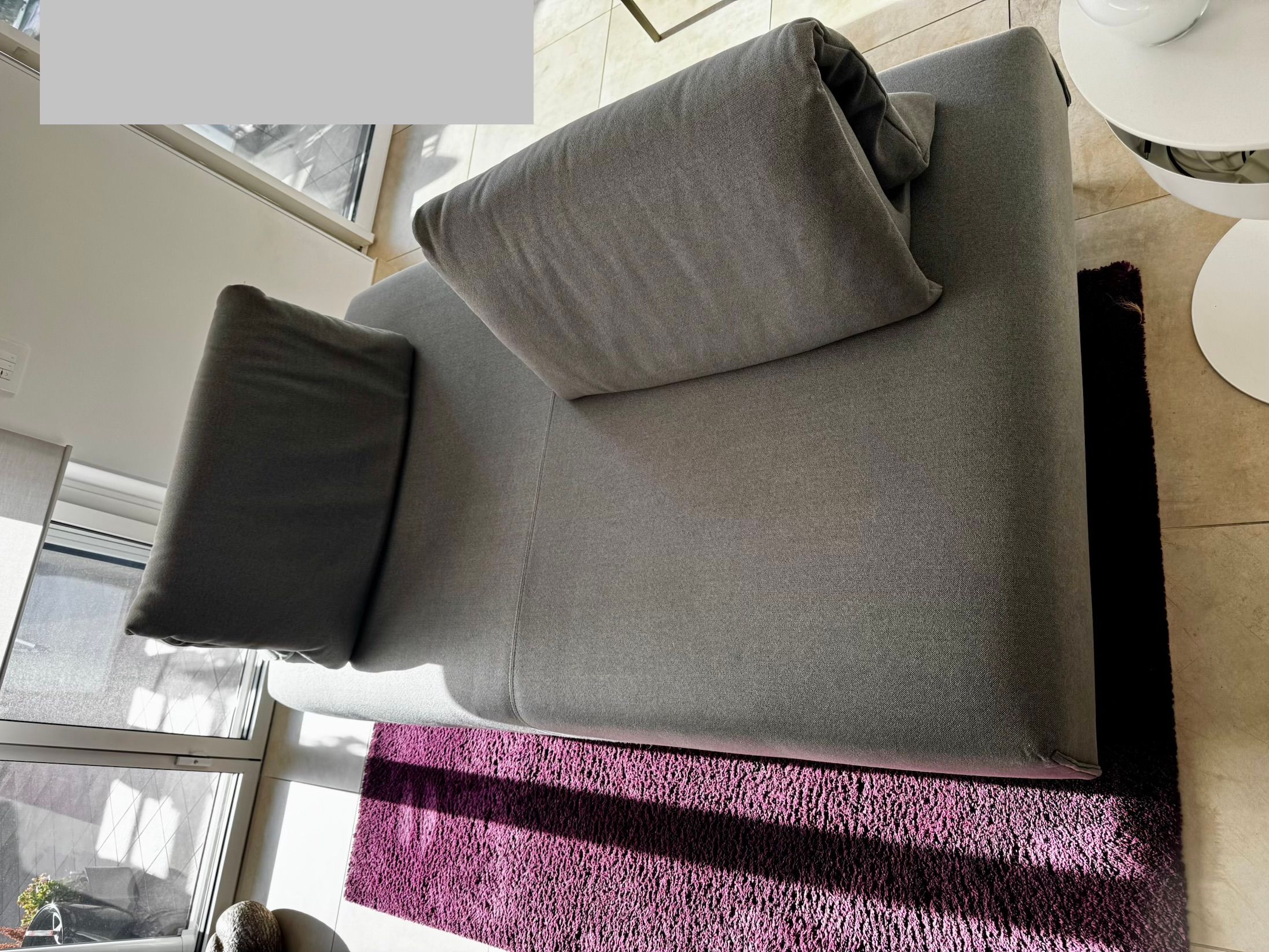 2 Seater Grey Fabric Sofa "Abbraccio" Front