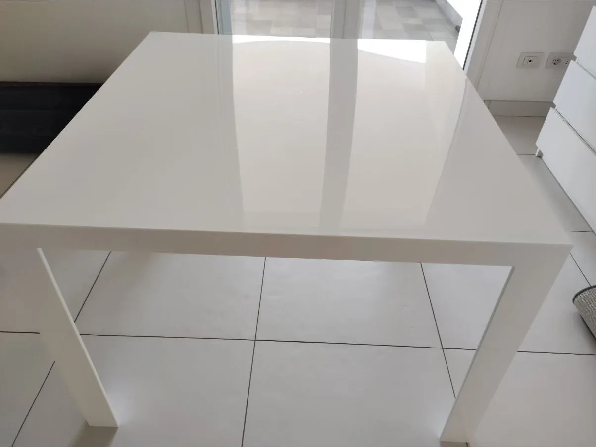 Invisible white square coffee table, Kartell 1