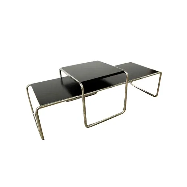 Set of 2 Laccio coffee tables by Marcel Breuer in steel, MDF Italia image