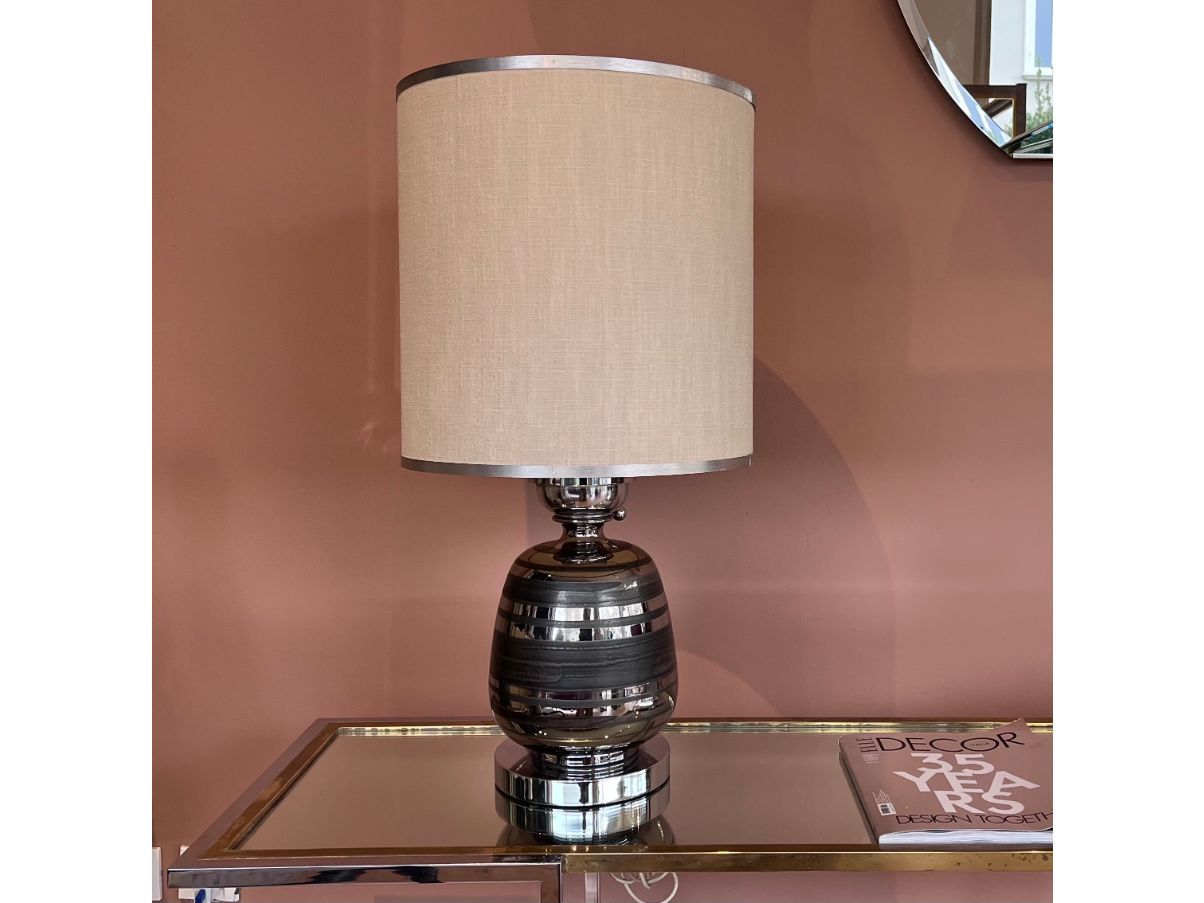 Lampada da tavolo in ceramica e metallo (anni '70) Main